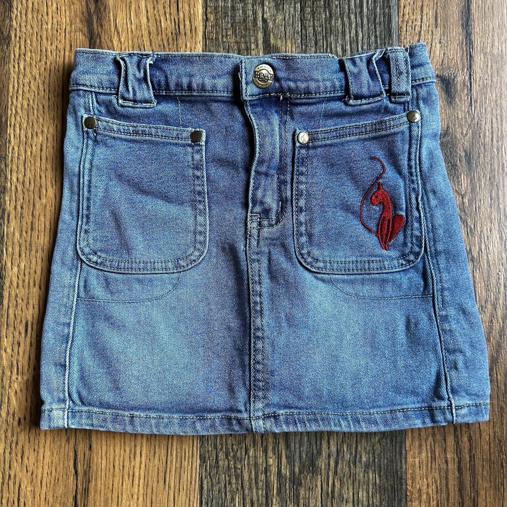 Vintage Baby Phat Girls Denim Skirt Sz 6 – Y2K Logo Embroidered Cat